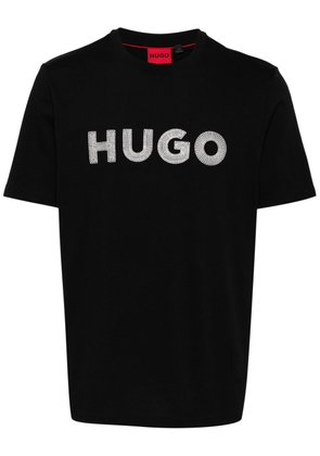 HUGO Drochet cotton T-shirt - Black