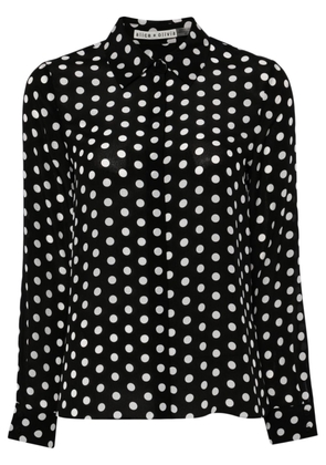 alice + olivia Willa polka dot-print silk shirt - Black