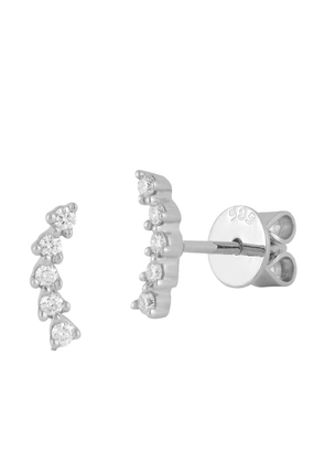 Dana Rebecca Designs 14kt white gold Vivian Lily diamond climber earrings - Silver