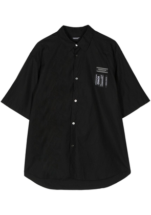 Undercover logo-tag cotton shirt - Black