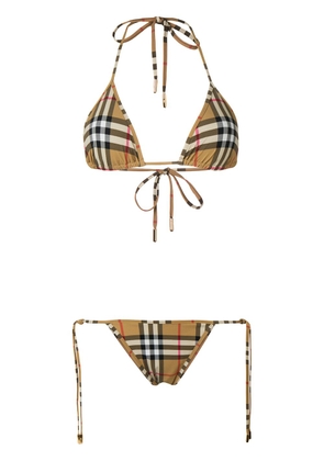 Burberry Chime classic check bikini set - Brown