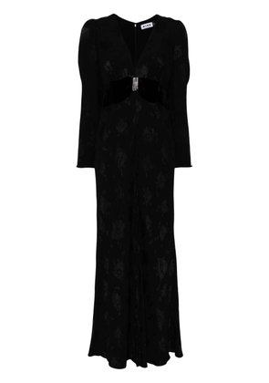 Rixo Anastasia floral-print velvet maxi dress - Black