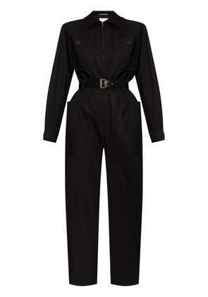 Saint Laurent belted cotton jumpsuit - Black
