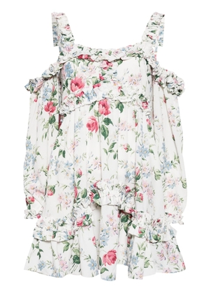 Needle & Thread Floral Fantasy off-shoulder dress - White