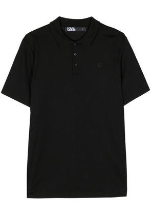 Karl Lagerfeld Ikonik Karl-patch polo shirt - Black