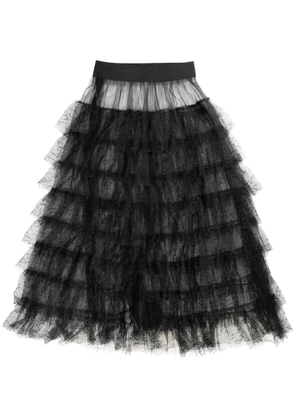 Uma Wang ruffled lace skirt - Black