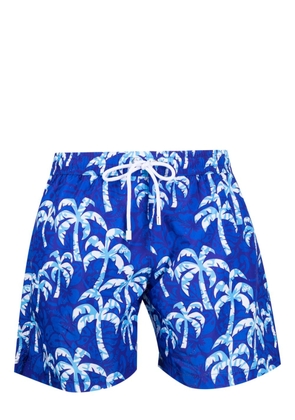 Kiton palm tree-print swim shorts - Blue