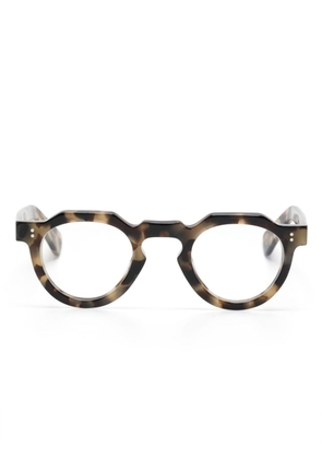 Lesca Crown pantos-frame glasses - Brown