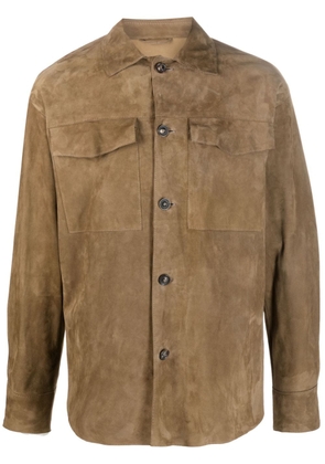 Lardini calf-suede shirt jacket - Brown