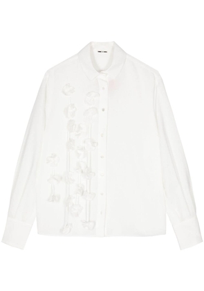 Alexis floral-appliqué long-sleeve shirt - White