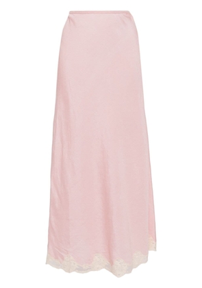 Rixo lace-trim maxi skirt - Pink
