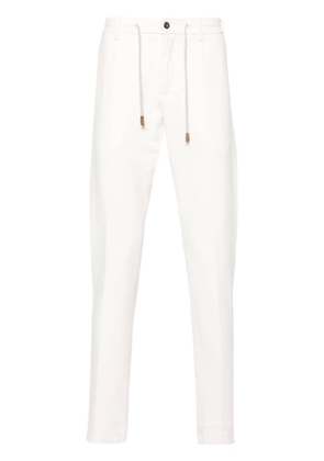Eleventy drawstring-waist tapered trousers - White