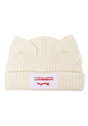 Charles Jeffrey Loverboy Chunky Ears knit beanie - White