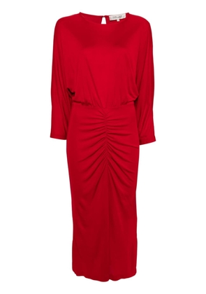 DVF Diane von Furstenberg Chrisey ruched-detail midi dress - Red