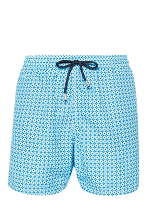 MC2 Saint Barth Rhomboid Cross-print swim shorts - Blue