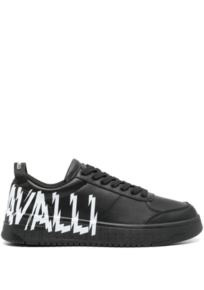 Just Cavalli logo-print leather sneakers - Black