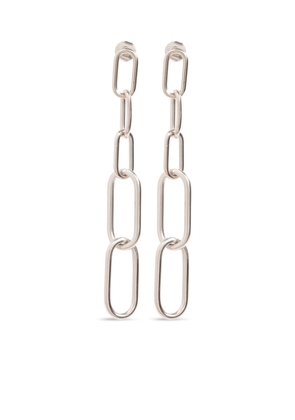 MM6 Maison Margiela paperclip-chain drop earrings - Silver