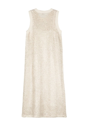 Peserico foiled open-knit dress - White