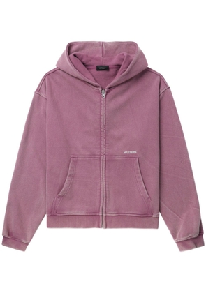 We11done logo-print cotton zip-up hoodie - Pink