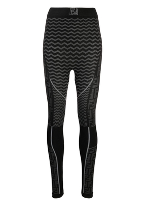 FENDI logo-print ski leggings - Black