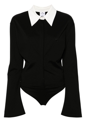 Courrèges spread-collar buttoned jumpsuit - Black