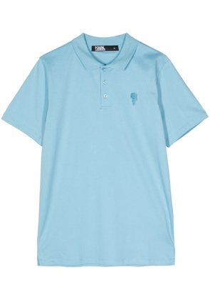 Karl Lagerfeld Ikonik embroidered polo shirt - Blue