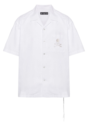 Mastermind Japan skull-embroidered cotton shirt - White