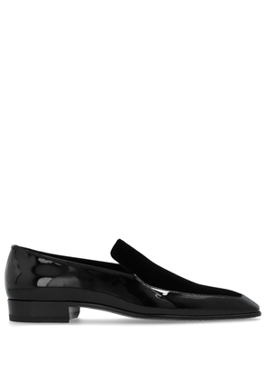 Saint Laurent panelled polished leather loafers - Black