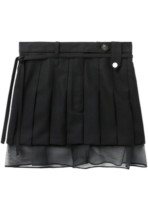 EGONlab. pleated layered mini skirt - Black