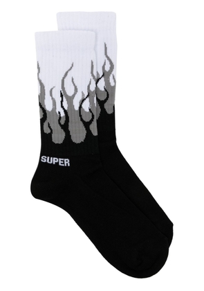 Vision Of Super flame-print socks - Black