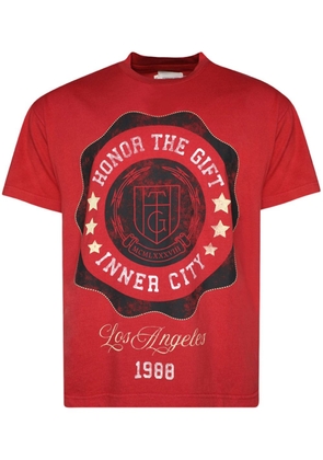 Honor The Gift Seal Logo cotton T-shirt - Red