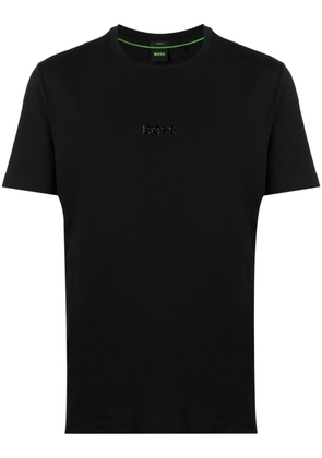 BOSS logo-tape short-sleeve T-shirt - Black