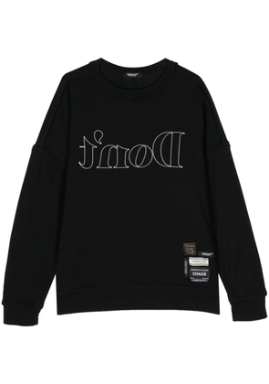 Undercover slogan-embroidered drop-shoulder sweatshirt - Black