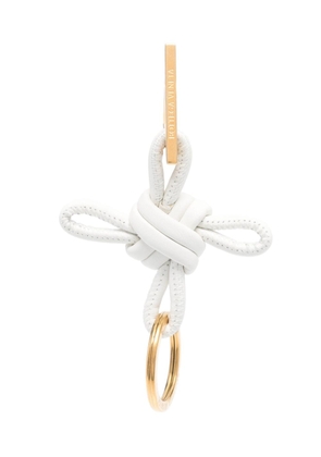 Bottega Veneta Triangle leather keychain - White