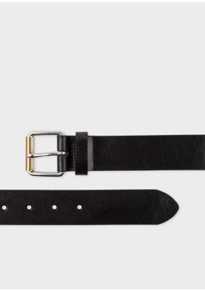 Paul Smith Leather Belt With 'Signature Stripe' Roller Black