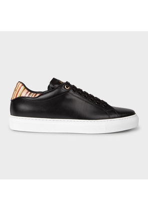 Paul Smith Black Leather 'Beck' Trainers With 'Signature Stripe' Heel Panels
