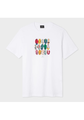 PS Paul Smith White 'Cycling Caps' Cotton T-Shirt