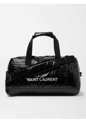SAINT LAURENT - Logo-Print Glossed-Nylon Duffle Bag - Men - Black