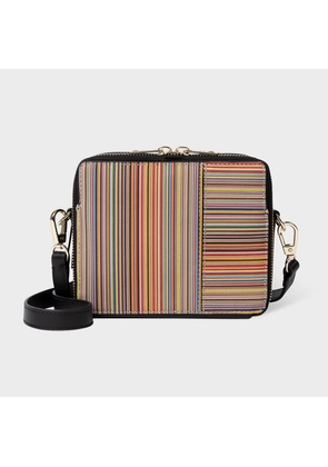 Paul Smith Leather 'Signature Stripe' Cross Body Bag Multicolour