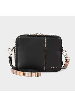 Paul Smith Women's Black Leather 'Signature Stripe' Camera Bag