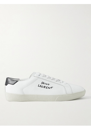 SAINT LAURENT - SL/06 Court Classic Logo-Embroidered Leather Sneakers - Men - White - EU 39