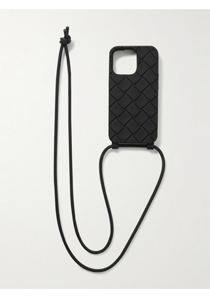 Bottega Veneta - Intrecciato Rubber iPhone 13 Pro Case with Lanyard - Men - Black