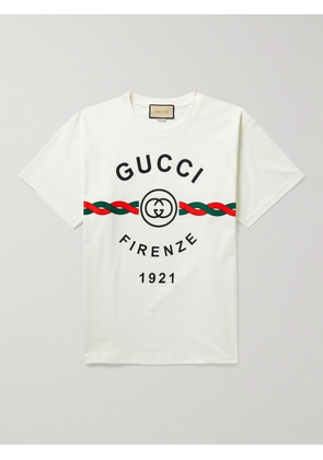 Gucci - Printed Cotton-Jersey T-Shirt - Men - White - XS
