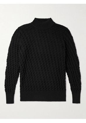 S.N.S Herning - Stark Slim-Fit Cable-Knit Merino Wool Sweater - Men - Black - S