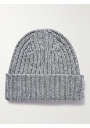 Mr P. - Cairn Ribbed Cashmere Beanie - Men - Gray