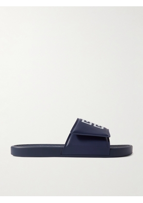 Givenchy - Logo-Print Debossed Faux Leather Slides - Men - Blue - EU 40
