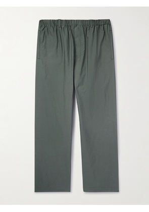 LEMAIRE - Straight-Leg Cotton and Silk-Blend Trousers - Men - Green - XS