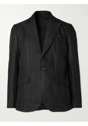 Oliver Spencer - Wyndhams Embroidered Linen Suit Jacket - Men - Black - UK/US 36