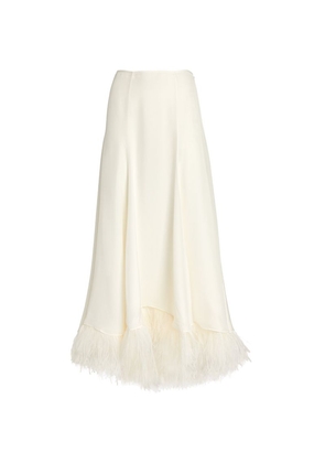 Tove Silk Feather-Trim Renee Skirt