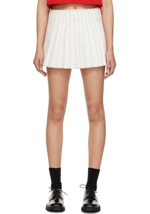 AMI Paris White Pleated Miniskirt